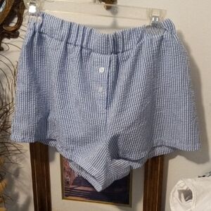 SHEIN Blue Striped  Shorts